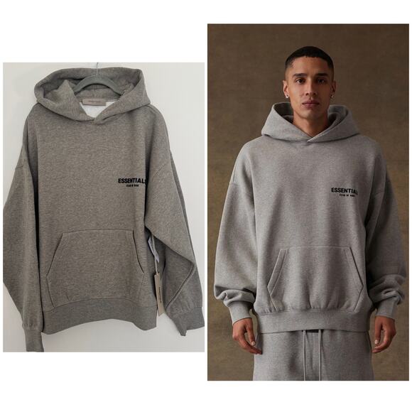 Fear of God ESSENTIALS Dark Oatmeal Hoodie - Picture 1 of 8